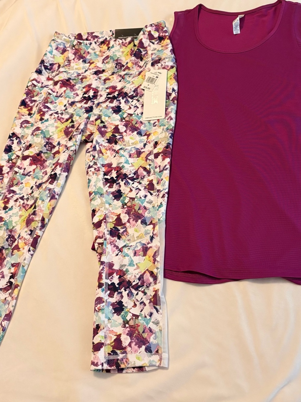 RBX Active Printed Leggings & Tank Top Set Women’s Medium NWT